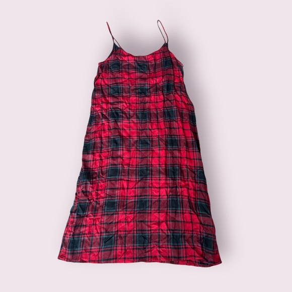 Women’s Dex Red And Black Plaid Spaghetti Strap Dress Size Medium - Picture 9 of 10